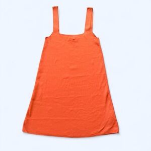 Zara Orange Square Neck Knit Mini Dress